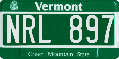 VT license plate NRL897