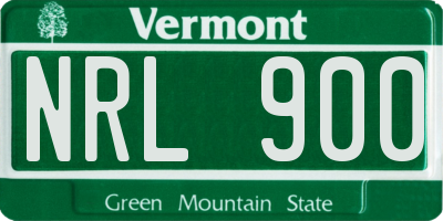 VT license plate NRL900