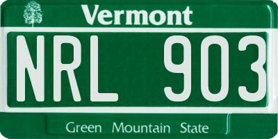 VT license plate NRL903