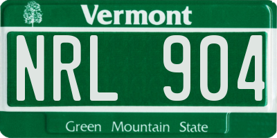 VT license plate NRL904