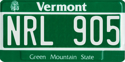 VT license plate NRL905