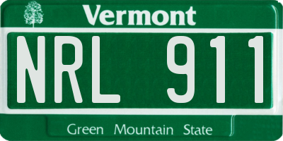 VT license plate NRL911