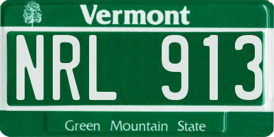 VT license plate NRL913