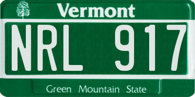 VT license plate NRL917