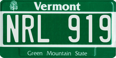 VT license plate NRL919