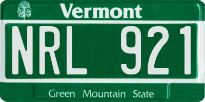 VT license plate NRL921