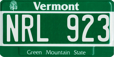 VT license plate NRL923