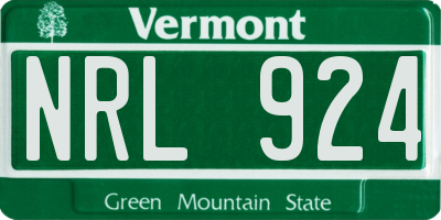 VT license plate NRL924
