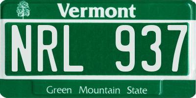 VT license plate NRL937
