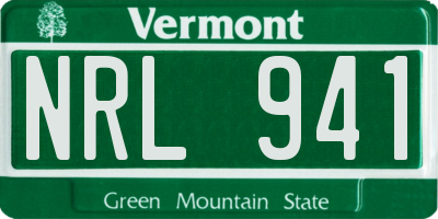 VT license plate NRL941