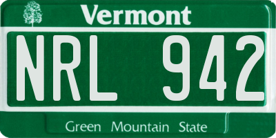 VT license plate NRL942