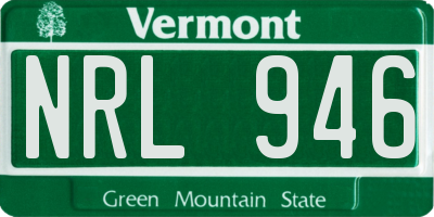 VT license plate NRL946