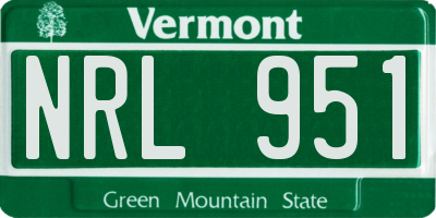 VT license plate NRL951