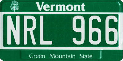 VT license plate NRL966