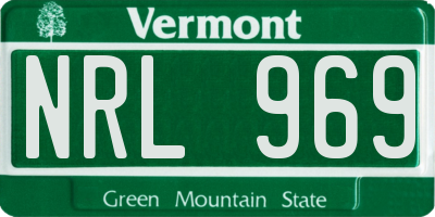 VT license plate NRL969