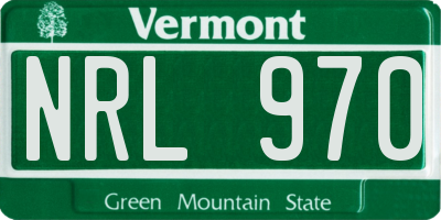 VT license plate NRL970
