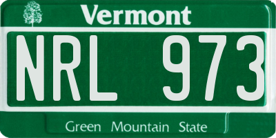 VT license plate NRL973