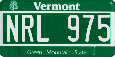 VT license plate NRL975