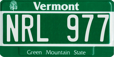 VT license plate NRL977