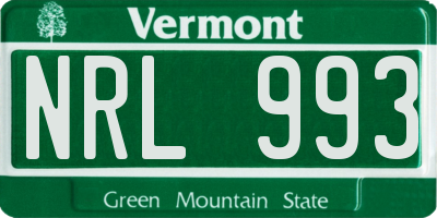 VT license plate NRL993