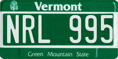 VT license plate NRL995