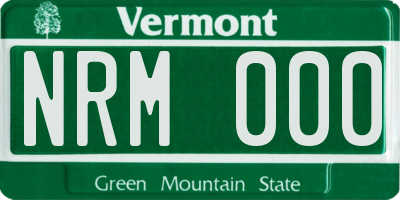 VT license plate NRM000