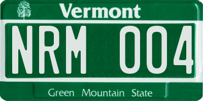 VT license plate NRM004