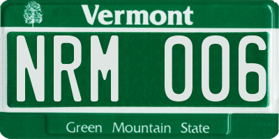 VT license plate NRM006