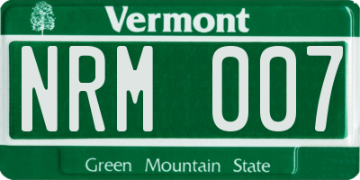 VT license plate NRM007