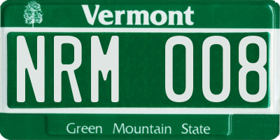 VT license plate NRM008