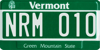 VT license plate NRM010