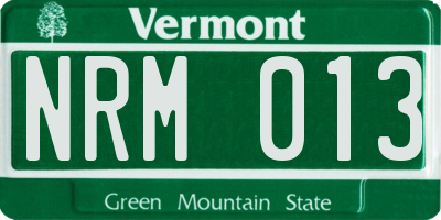 VT license plate NRM013