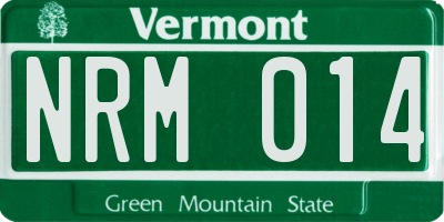 VT license plate NRM014