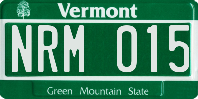 VT license plate NRM015