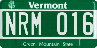 VT license plate NRM016
