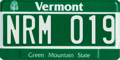VT license plate NRM019