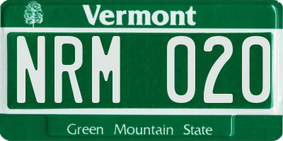 VT license plate NRM020