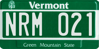 VT license plate NRM021