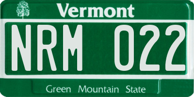 VT license plate NRM022