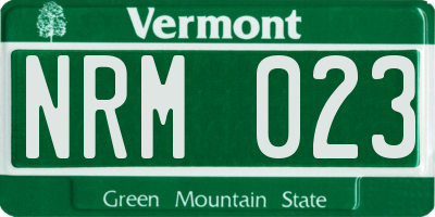 VT license plate NRM023