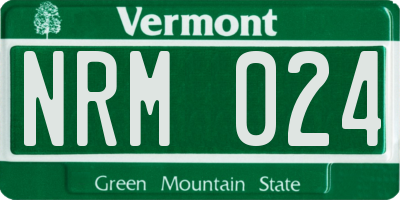 VT license plate NRM024