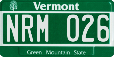 VT license plate NRM026
