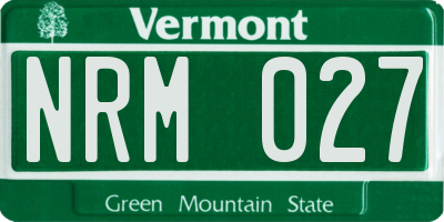 VT license plate NRM027