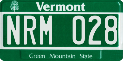 VT license plate NRM028