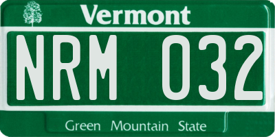 VT license plate NRM032
