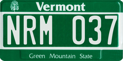 VT license plate NRM037