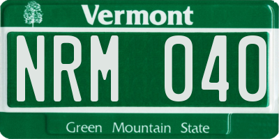VT license plate NRM040
