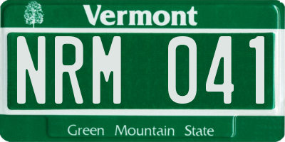 VT license plate NRM041
