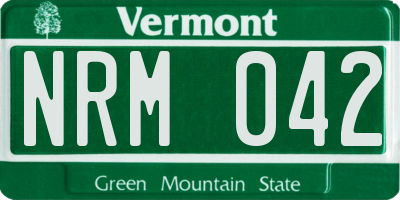 VT license plate NRM042