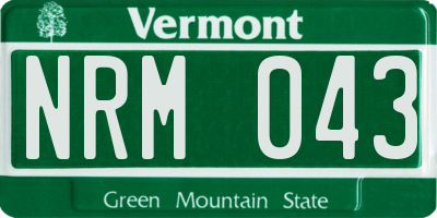 VT license plate NRM043